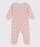 Baby-Strampler aus Nicki mit Blumenmotiv rosa SALINE/weiss MULTICO