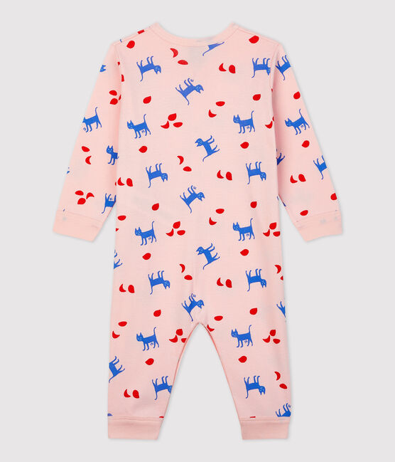 Hübsch gemusterte Baby-Strampler ohne Füße aus Baumwolle rosa MINOIS/weiss MULTICO