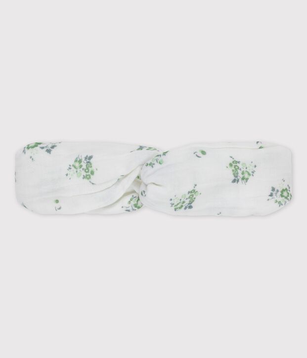 Baby-Haarband aus Windelstoff aus Bio-Baumwolle weiss/vielfarbig