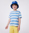 Kurzärmeliges Kinder-T-Shirt aus Baumwolle mit Streifen blau ALASKA/ AVALANCHE