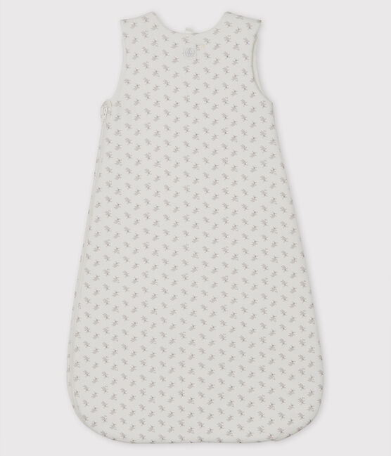 Strampler aus Rippstrick weiss MARSHMALLOW/weiss MULTICO