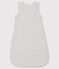 Strampler aus Rippstrick weiss MARSHMALLOW/weiss MULTICO