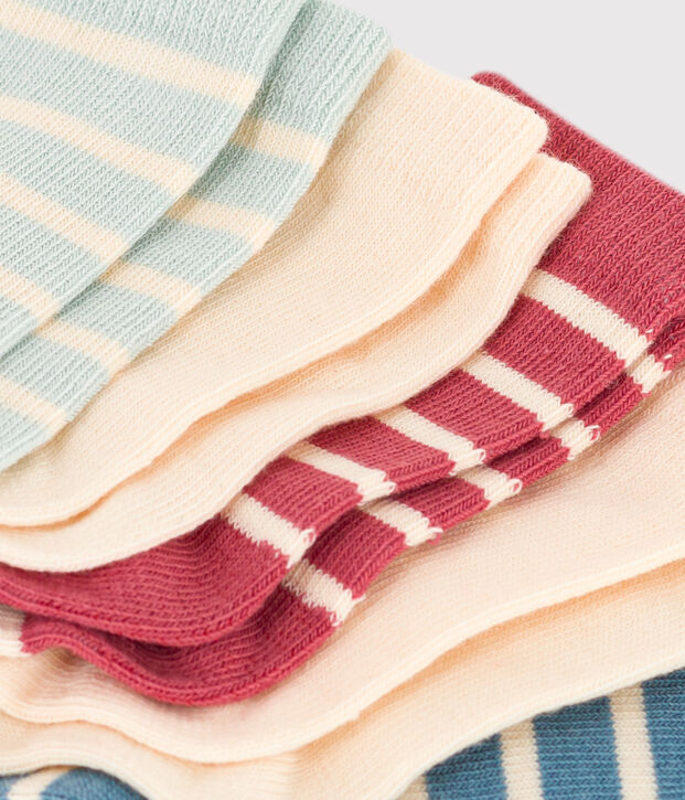 5er-Set Babysocken mit Streifen aus Baumwolljersey vielfarbig