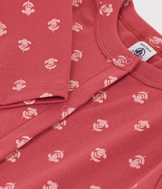 Gemusterter Cardigan aus Baumwolle für Mädchen rosa PAPI/beige AVALANCHE
