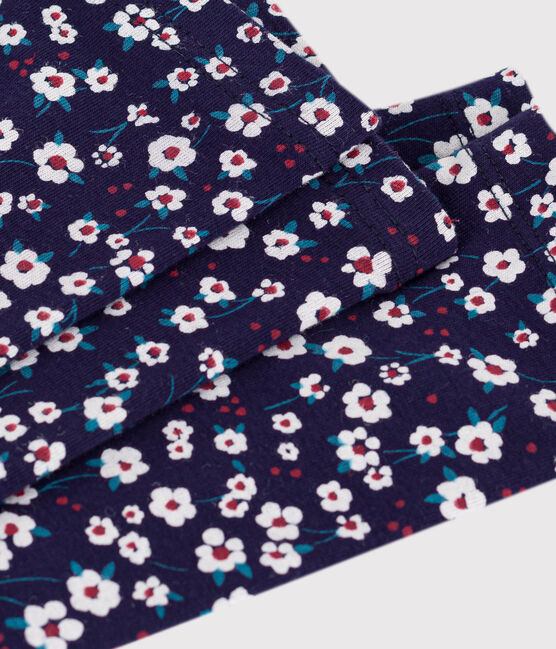 Kinder-Leggings aus einfarbiger Baumwolle mit Muster blau SOIR/ MULTICO