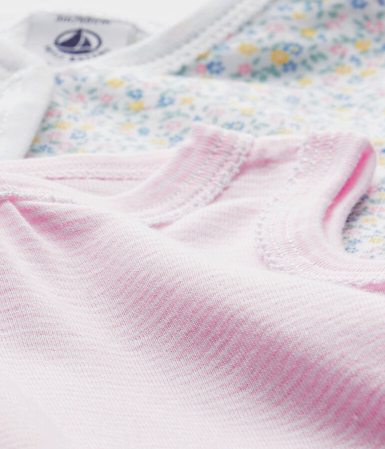 Kurze Baby-M&auml;dchen-Einteiler im 2er-Set weiss