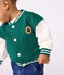 Baby College-Jacke aus zweifarbiger Baumwolle grün EVERGREEN/ MILK