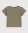 Kurzärmeliges Baby-T-Shirt aus geflammtem Jersey. grün MARECAGE