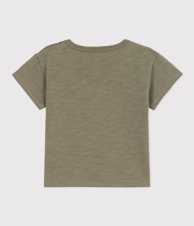 Kurz&auml;rmeliges Baby-T-Shirt aus geflammtem Jersey. gr&uuml;n