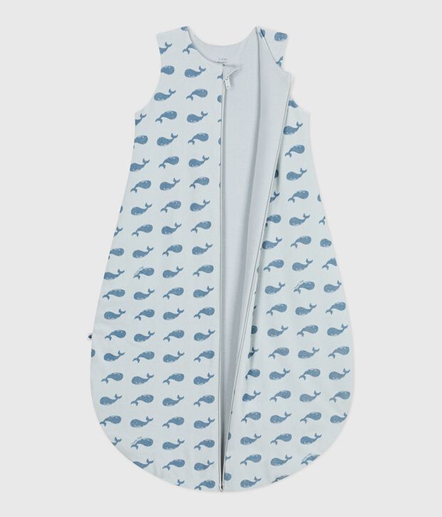 Baby-Schlafsack aus Nicki mit Walmotiv TOG-Wert 3 blau/blau