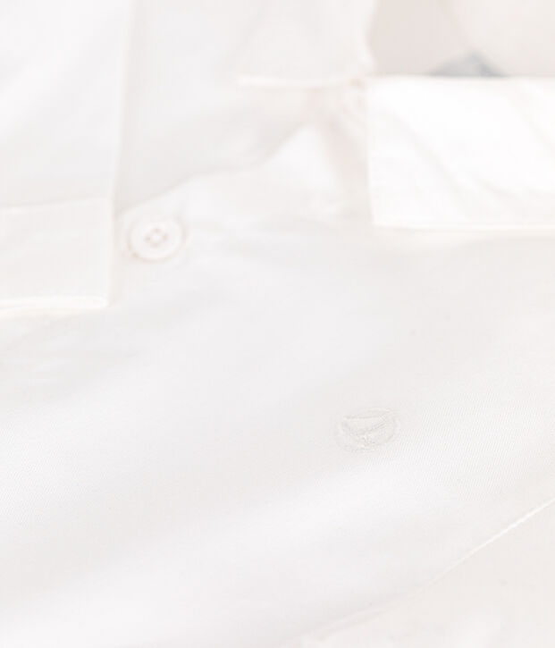 Baby-Hemd aus einfarbiger Baumwolle. weiss