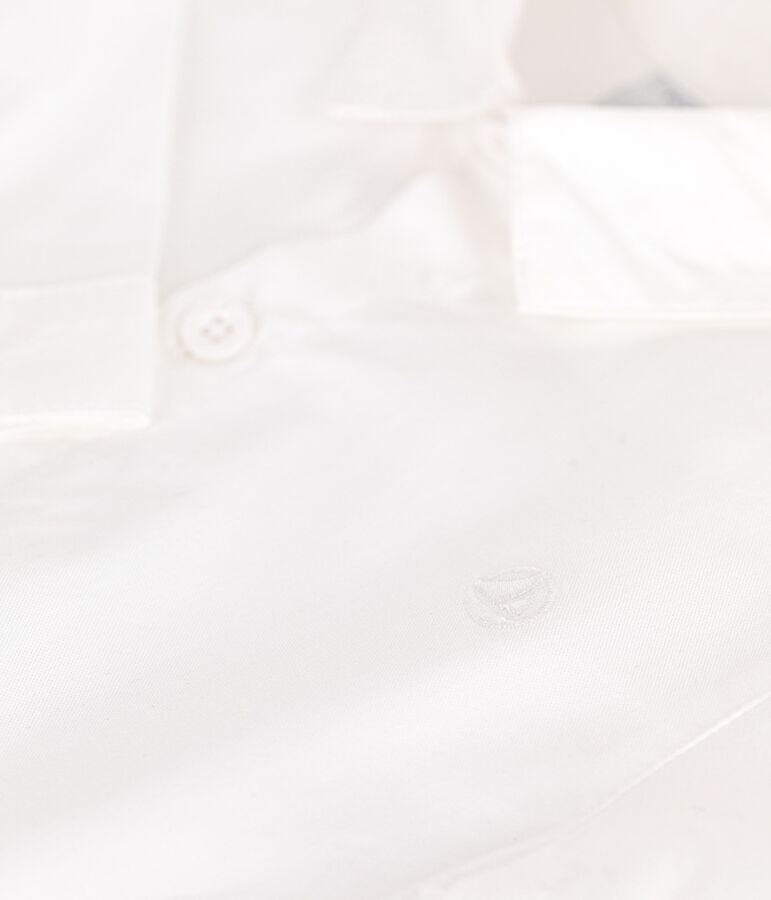 Baby-Hemd aus einfarbiger Baumwolle. weiss