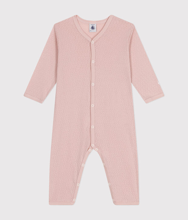 Baby-Pyjama ohne F&uuml;&szlig;e aus Baumwolle rosa