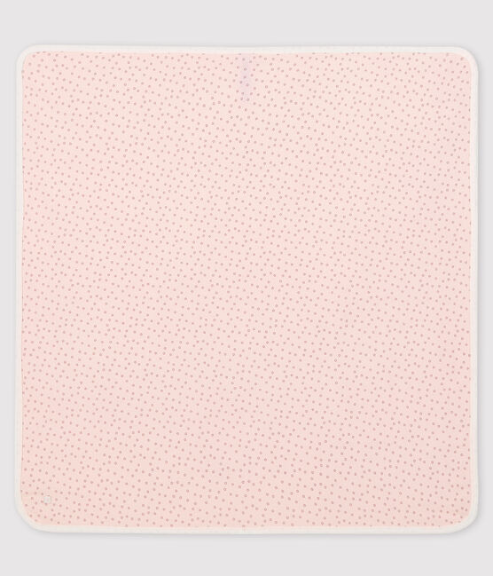 Decke für Neugeborene aus Rippstrick rosa FLEUR/grau CONCRETE