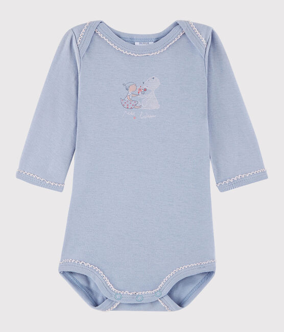 Langärmeliger Baby-Body Mädchen blau VANAIS