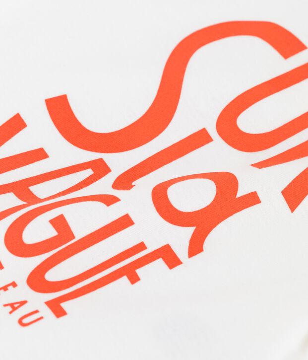 Kurz&auml;rmeliges Baby-T-Shirt aus Baumwolle mit Motiv weiss
