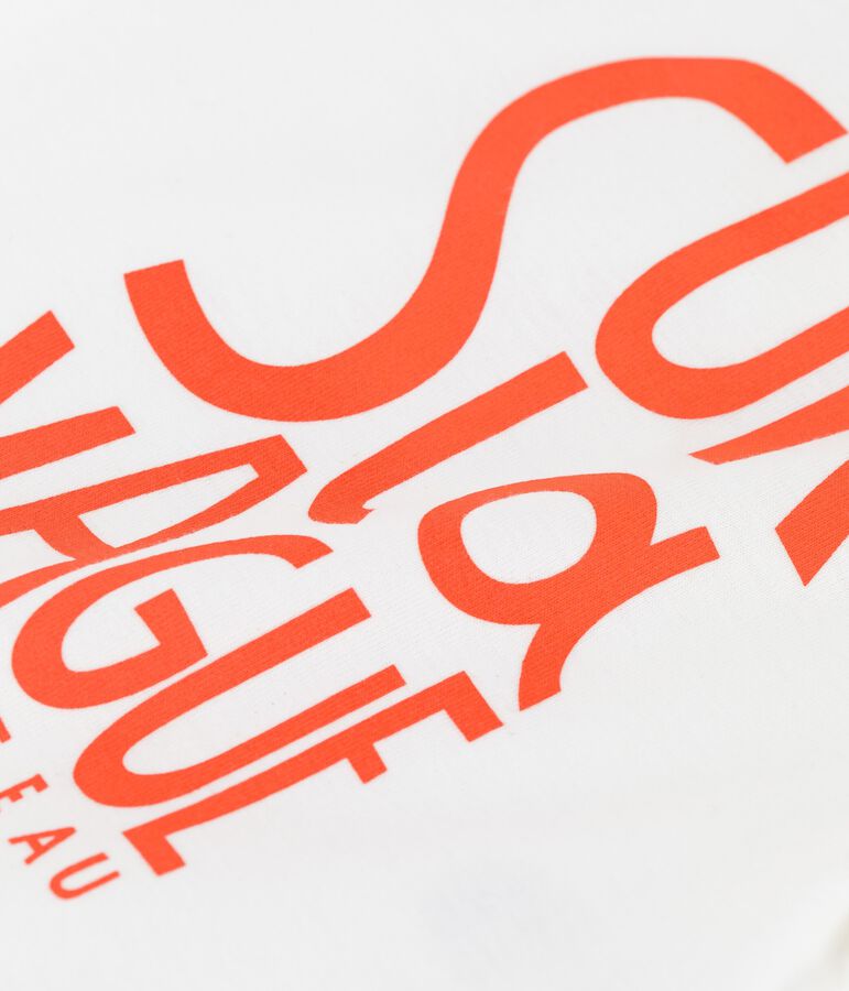 Kurz&auml;rmeliges Baby-T-Shirt aus Baumwolle mit Motiv weiss