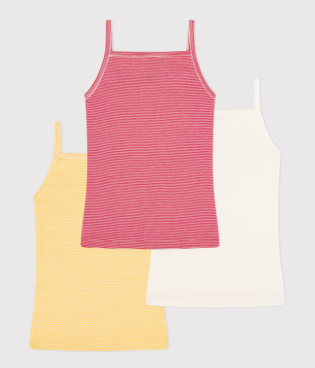 3er-Set Spaghetti-Tops Petit Bateau X Snoopy aus Baumwolle f&uuml;r M&auml;dchen vielfarbig