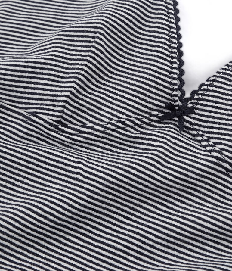 &Auml;rmelloser damen-body aus extra feinem jersey blau/weiss