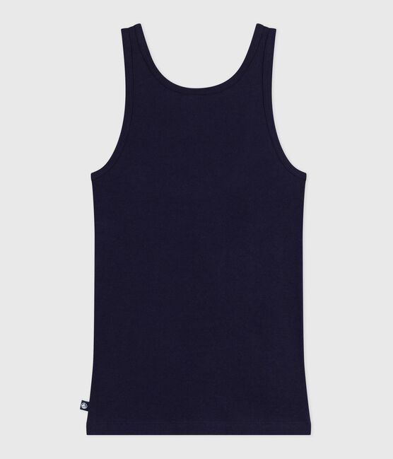 Damen-Tanktop aus Wolle und leichter Baumwolle blau SMOKING