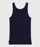 Damen-Tanktop aus Wolle und leichter Baumwolle blau SMOKING