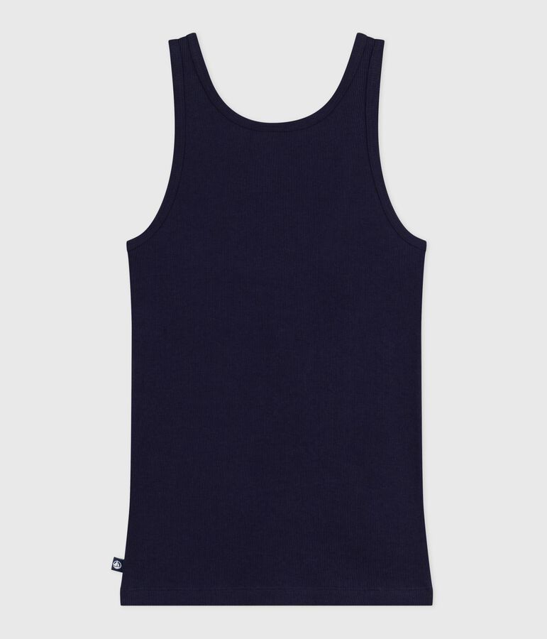 Damen-Tanktop aus Wolle und leichter Baumwolle blau