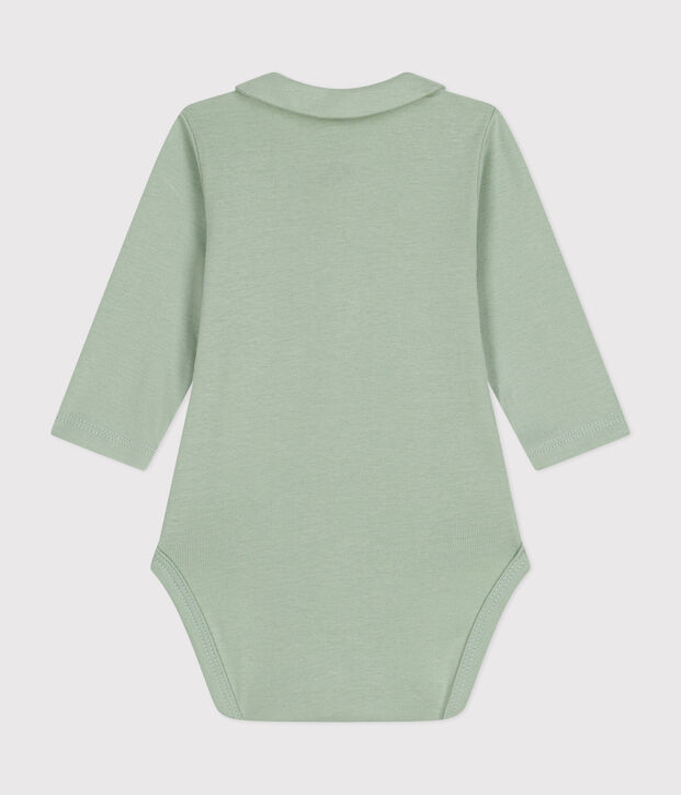 Lang&auml;rmliger Baby-Body mit Kragen gr&uuml;n