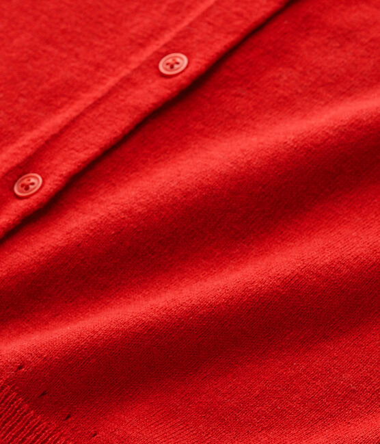 Mädchen-Cardigan aus Wolle/Baumwolle rot FROUFROU