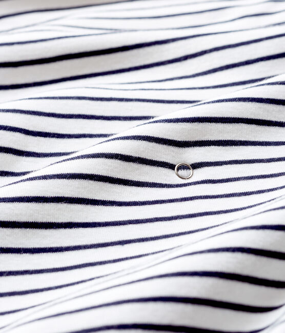 Baby-Wickelunterlage aus Rippstrick weiss MARSHMALLOW/blau SMOKING
