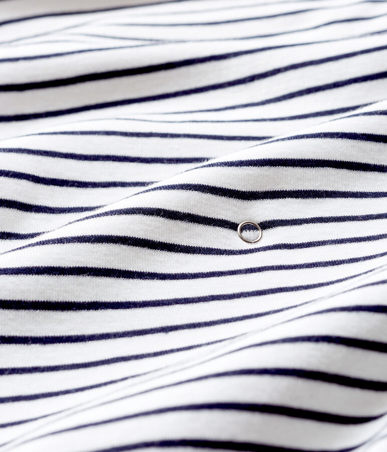 Baby-Wickelunterlage aus Rippstrick weiss/blau