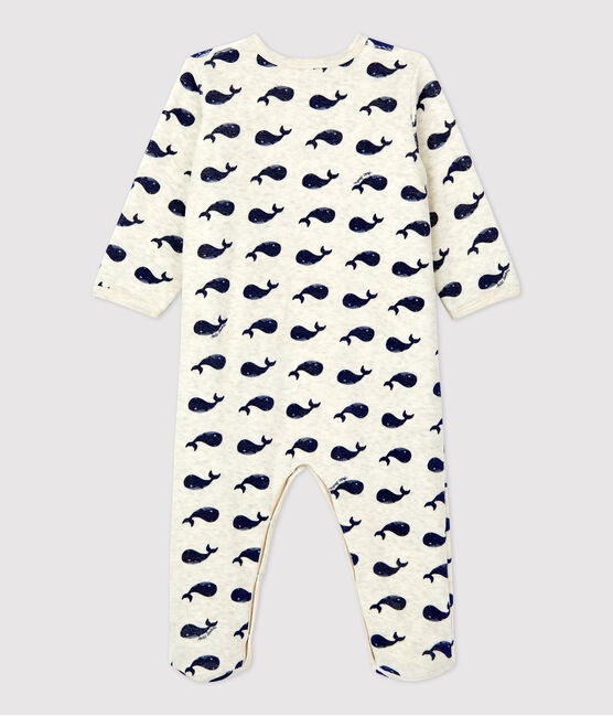 Baby-Strampler aus Nicki beige MONTELIMAR/blau MEDIEVAL