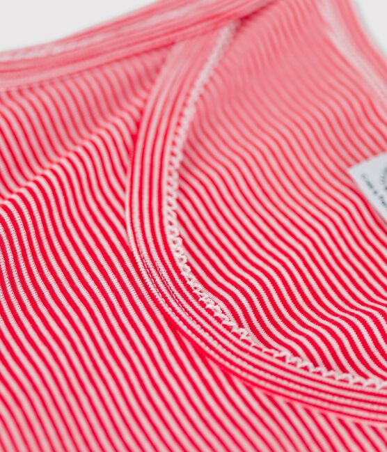 Kurznachthemd aus Baumwolle für Damen rot PEPS/weiss MARSHMALLOW