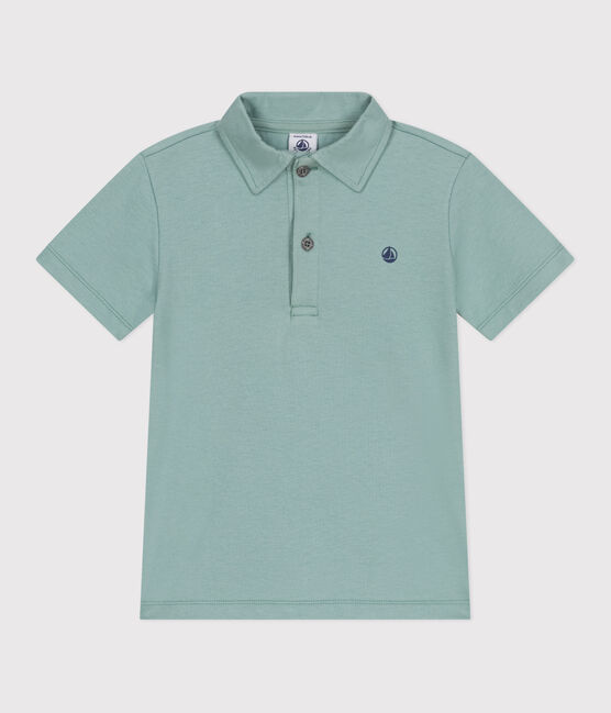 Kurzärmeliges Kinder-Poloshirt aus einfarbiger Baumwolle  grün PAUL