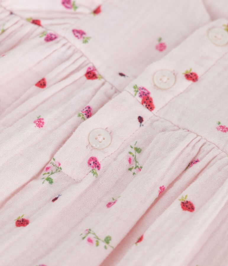 Baby-Overall aus Musselin-Stoff mit Blumenmuster rosa/vielfarbig