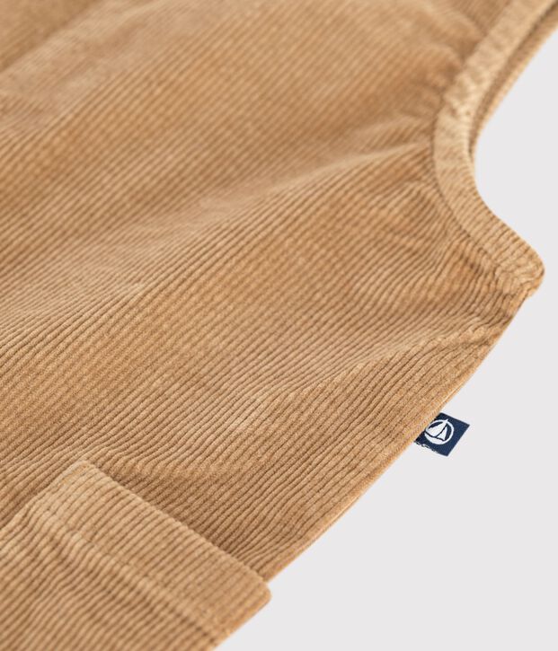 Langer Baby-Overall aus einfarbigem Feincord LATTE