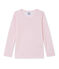 T-Shirt, Langarm, für Mädchen aus Wolle und Baumwolle rosa VIENNE/rosa GRETEL