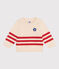 Baby-Pullover aus Baumwolle mit Streifen und Brust-Aufnäher.  rot AVALANCHE/ AURORA