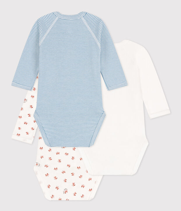 3ER-SET LANG&Auml;RMELIGE BABY-BODYS AUS BAUMWOLLE vielfarbig