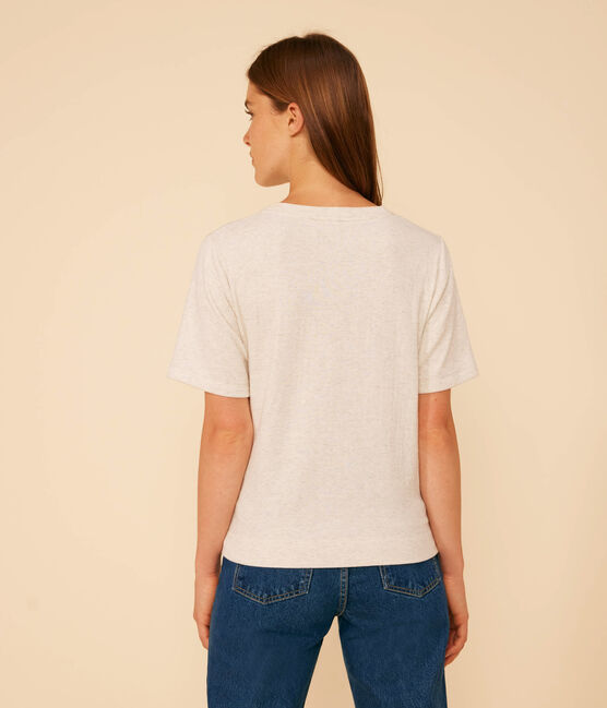 Damen-T-Shirt Le Boxy aus Baumwolle beige MONTELIMAR CHINE