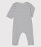 Baby-Strampler aus Bio-Baumwolle mit Marinestreifen weiss MARSHMALLOW/blau SMOKING