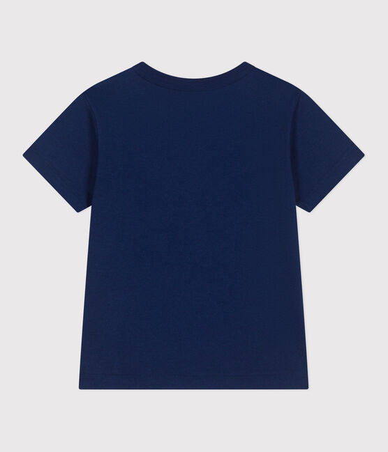 Kurzärmeliges Kinder-T-Shirt aus bedruckter Baumwolle blau MEDIEVAL