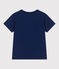 Kurzärmeliges Kinder-T-Shirt aus bedruckter Baumwolle blau MEDIEVAL