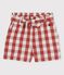 Vichy-Shorts aus Popeline für Mädchen OMBRIE/ AVALANCHE