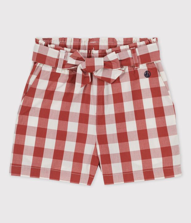 Vichy-Shorts aus Popeline f&uuml;r M&auml;dchen braun/naturfarben