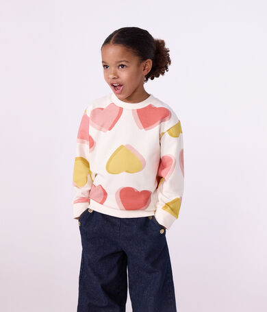 Kinder-Sweatshirt aus Baumwolle mit Herzmotiv