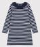 Kinderkleid aus Baumwolle für Mädchen blau SMOKING/ MARSHMALLOW/ ARGENT
