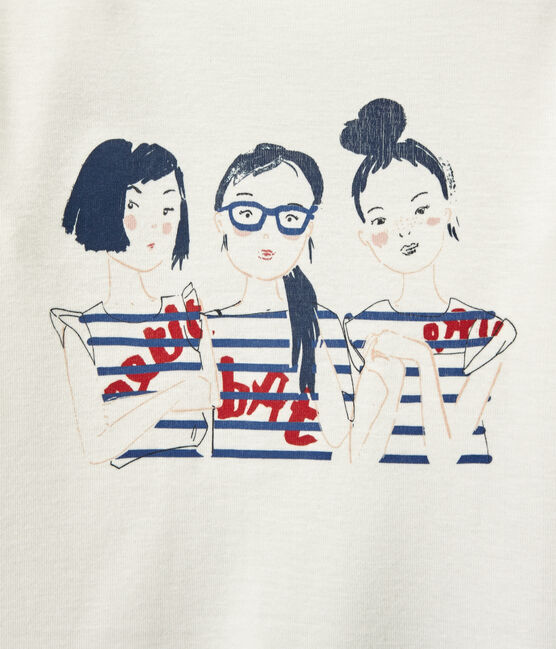 Mädchen-Langarmshirt mit Aufdruck weiss MARSHMALLOW