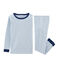 Sehr eng anliegender Rippstrick-Pyjama für kleine Jungen blau ACIER/weiss MARSHMALLOW
