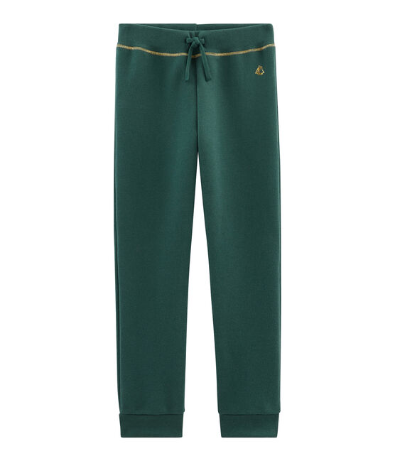 Hose aus Molton für Mädchen grün SOUSBOIS