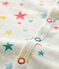 Baby-Strampler ohne Füße aus Doppeljersey weiss MARSHMALLOW/weiss MULTICO